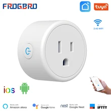Frogbro wifi inteligente plug eua 110-240v controle de voz com protetor contra surtos tomada função de temporização trabalhar com alexa google casa