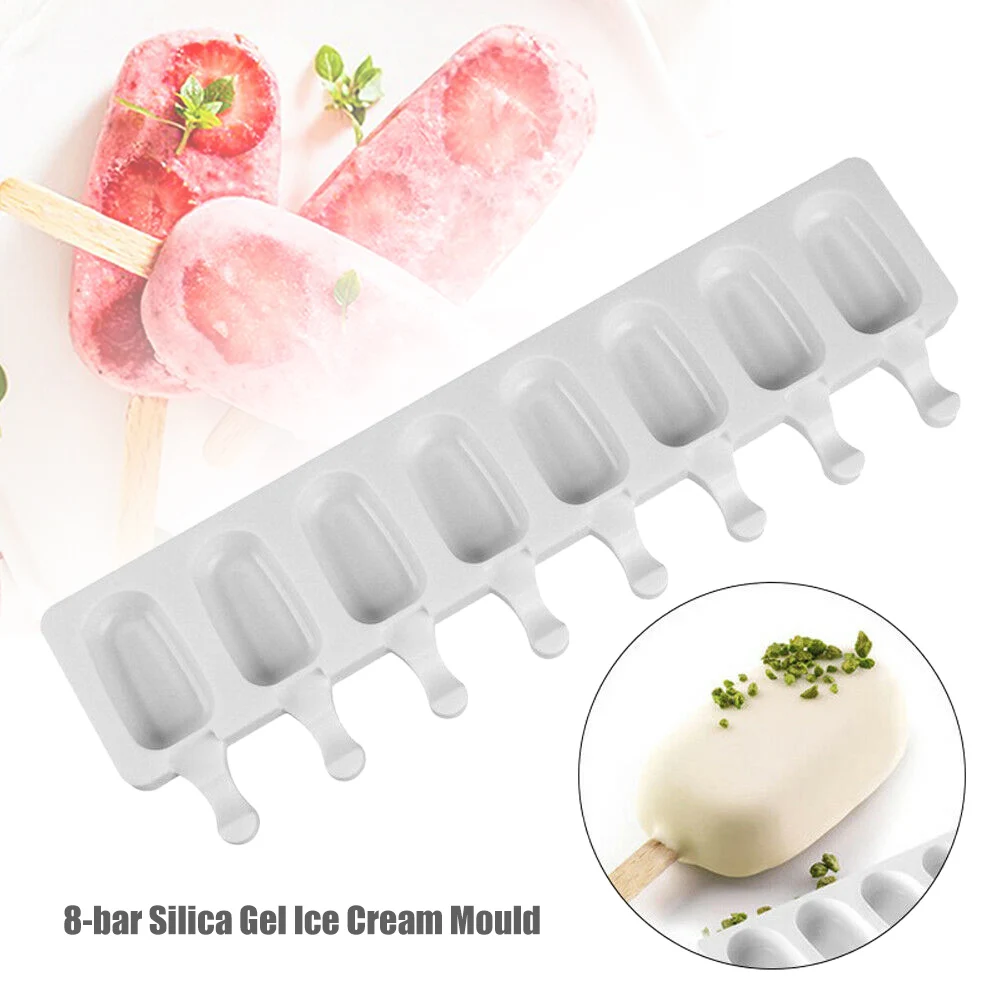 

Silicone Ices Cream Mold Mould 8 Cell Juice Popsicles Maker Portable DIY for Home GHS99