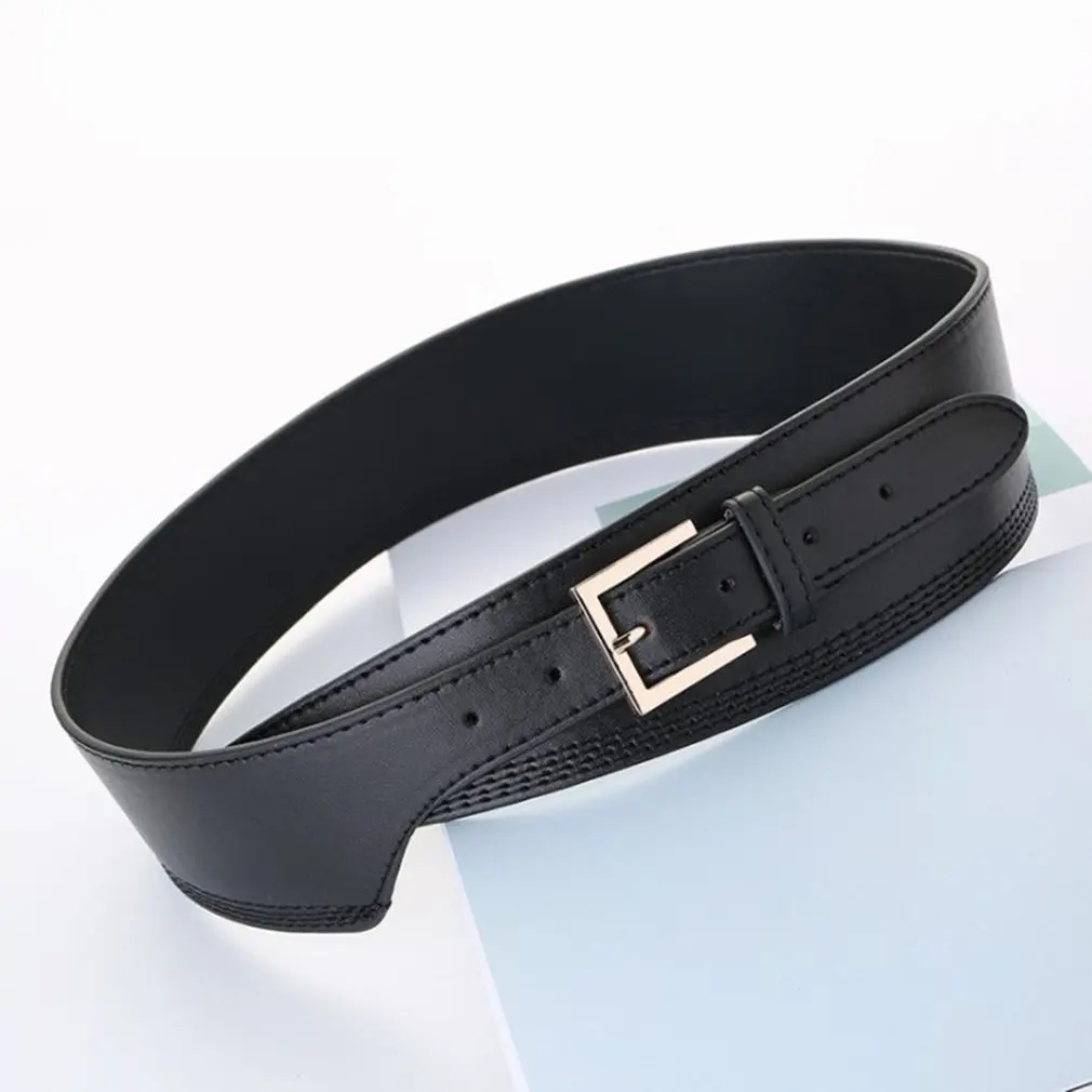 

Новинка, модные кожаные ремни для женщин, золотистый корсет с квадратной пряжкой, женские широкие мягкие ремни