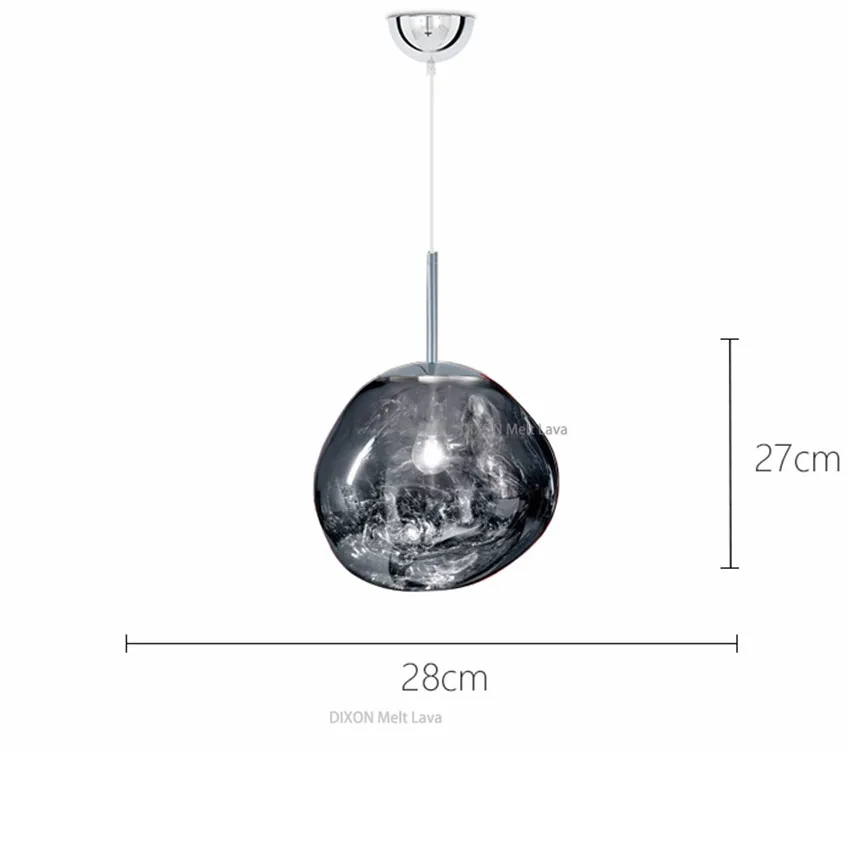 Постмодерн DIXON Melt Lava светодиодный подвесной светильник s стеклянный светильник для гостиной спальни светодиодный подвесной светильник для дома - Цвет корпуса: Siliver 28CM