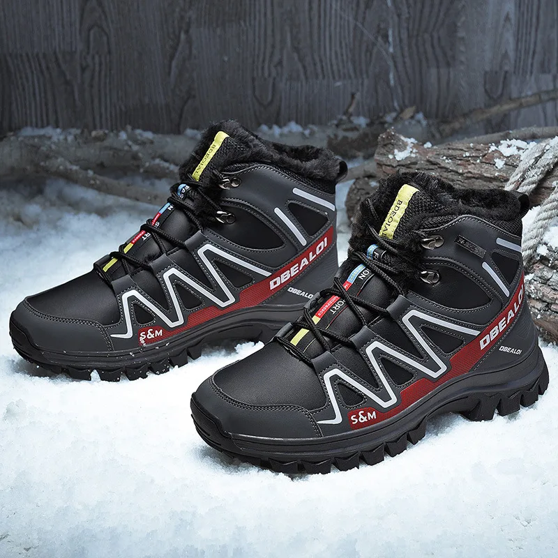 

Northeast Warm Cotton-padded Shoes 48 MEN'S SHOES Winter New Style Hight-top Plus-sized Menswear Outdoor Mountain Climbing Brush