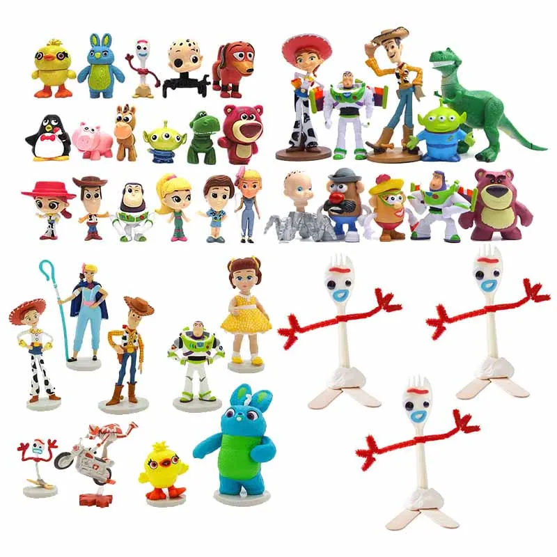 

2019 New7/9/10/12/17 pcs/set Toy Story 4 Buzz Lightyear Woody Jessie Forky Bullseye Horse Figure Toys