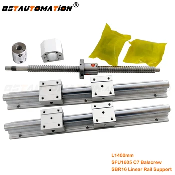 

1605 Ballscrew SBR16 Linear Guide Rail 1400mm + SBR16UU block + BK12 BF12 + DSG16H Ballnut Housing + Coupler for CNC Parts