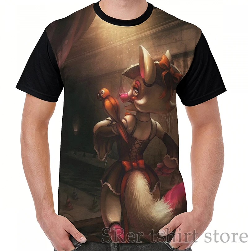 Футболка с забавным принтом для мужчин и женщин топы FNAF Fan Art - The Mangle Toy Foxy