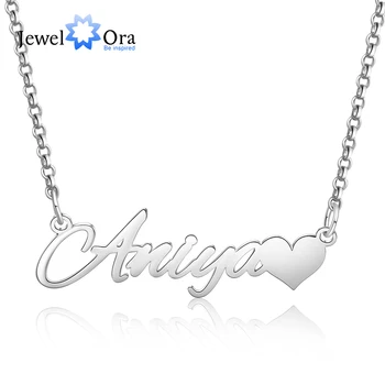 

Personalized Gift Customized Letter Nameplate with Heart Custom Made Name Necklace Anniversary Women Necklaces Trendy Jewelry