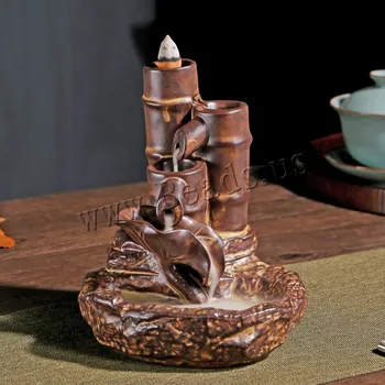 

Purple Sand Ceramic Censer Smoke Waterfall Backflow Incense Burner Mountain River Handicraft Incense Holder Use In Home Office