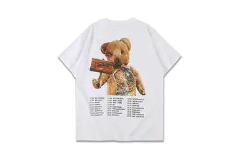 

20ss Travis Scott AstroWorld T-shirt men women brown bear high quality Travis Scott Top Tees Hip Hop kanya ASTROWORLD T-shirt