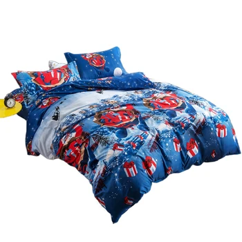 

Christmas Bedding Santa Claus Bed Christmas Decorations Bedroom 3D Four-Piece Set Christmas Home Textile Cotton Bedclothes