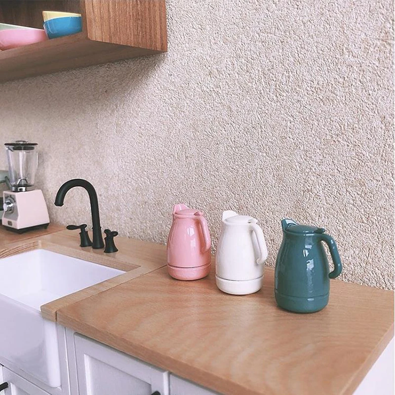NEW 1PCS 1/12 Scale Miniature Dollhouse Mini Kettle Pot for Blyth Barbies OB11 BJD Doll House Kitchen Play Toys Accessories 3