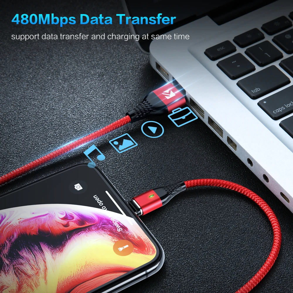 Магнитный кабель FLOVEME 3A Micro usb type C для iPhone XR осветительный кабель 1 м Быстрая зарядка USB-C type-C Магнитный зарядный кабель для телефона