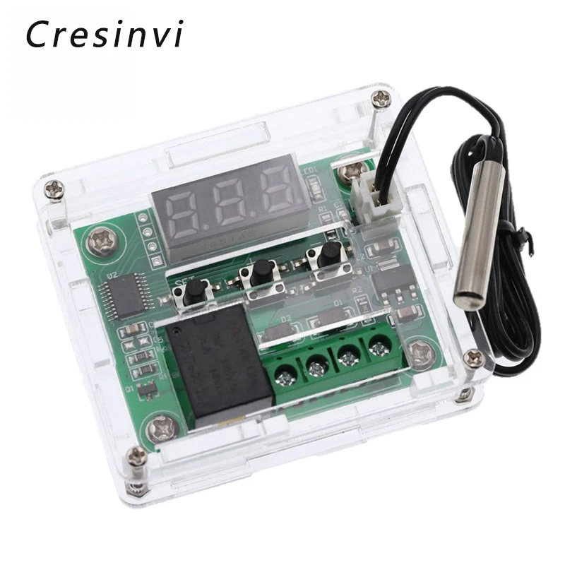 W1209 -50-100C DC 12V digital temperature controllear thermostat temperature control thermostat switch plate W1209 case