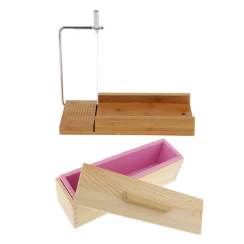 

Soap Making Diy Wooden Box Rectangle Silicone Soap Loaf Mold Wooden Box with Lid DIY Soap/Cake/Chocolate Making Tools
