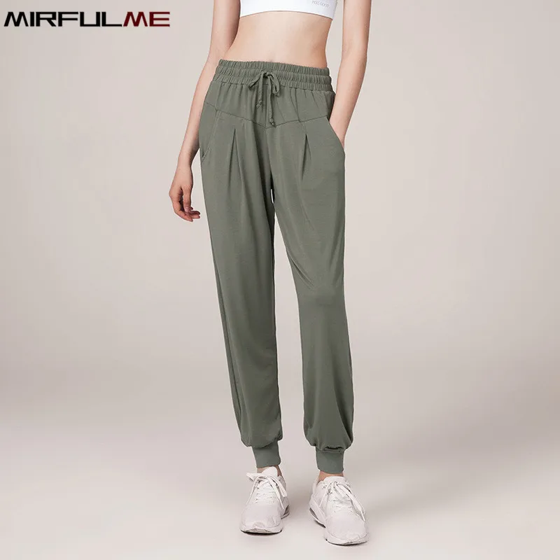 Summer Women Yoga Pants Quick Dry Sport Leggings Loose Thin Jogger Harem Pant Elastic Running Trouser Gym Fitness Bloomers Femme