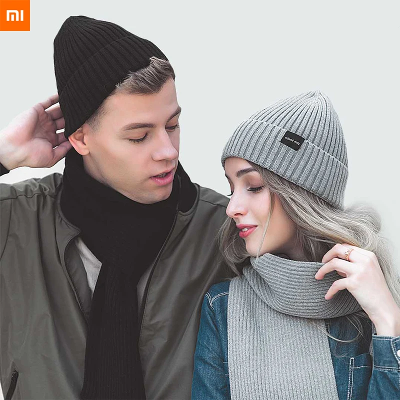 3 colors New Xiaomi MIjia Youpin FO fashion warm velvet knit scarf and Hat warm and cozy for couple