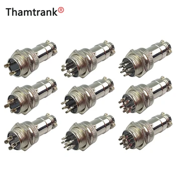 

10Sets GX16 XLR 16mm 2 3 4 5 6 7 8 9 10 Pin Female Plug Male Chassis Mount Socket Aviation Connector High Quality