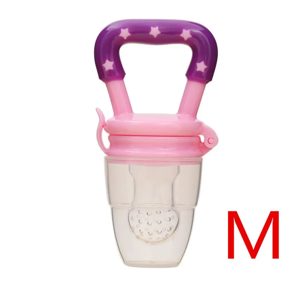 M Pink Мешок для укуса фруктов младенца соска для кормления младенца бутылочка для детского питания и овощей жевательные фрукты еда укуса - Цвет: M Pink