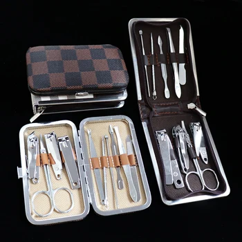 

Nail Scissor Zipper Bag Set Of 9 Daily Metal Pedicure Set Beauty Set Nail Clippers Makeup Nail Clipper