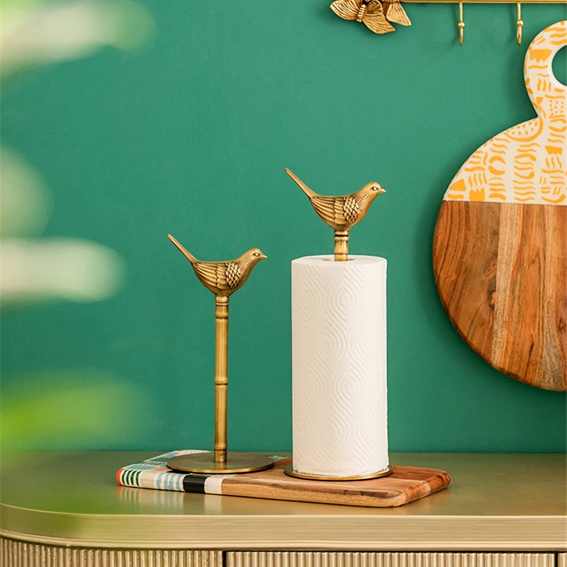 

Домашний латунный держатель для бумажных салфеток в виде птицы, рулон бумаги для кухни, для хранения столов, салфеток, декоративные поделки, украшения, аксессуары для ванной комнаты