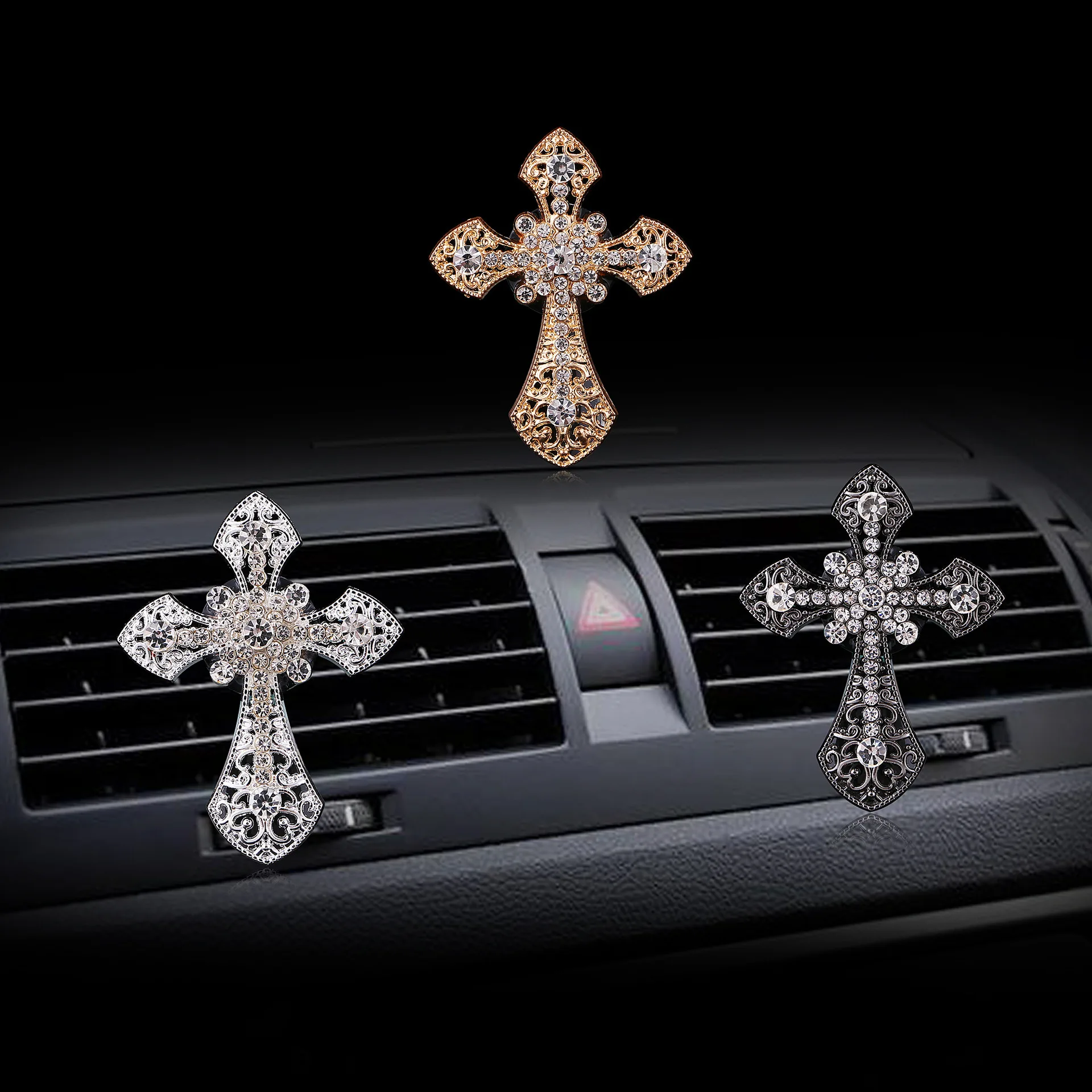 2019 New Car Air Conditioning Outlet Perfume Clip Cross Jesus Christian Auto Freshener Fragrant Diffuser Ornament | Автомобили и