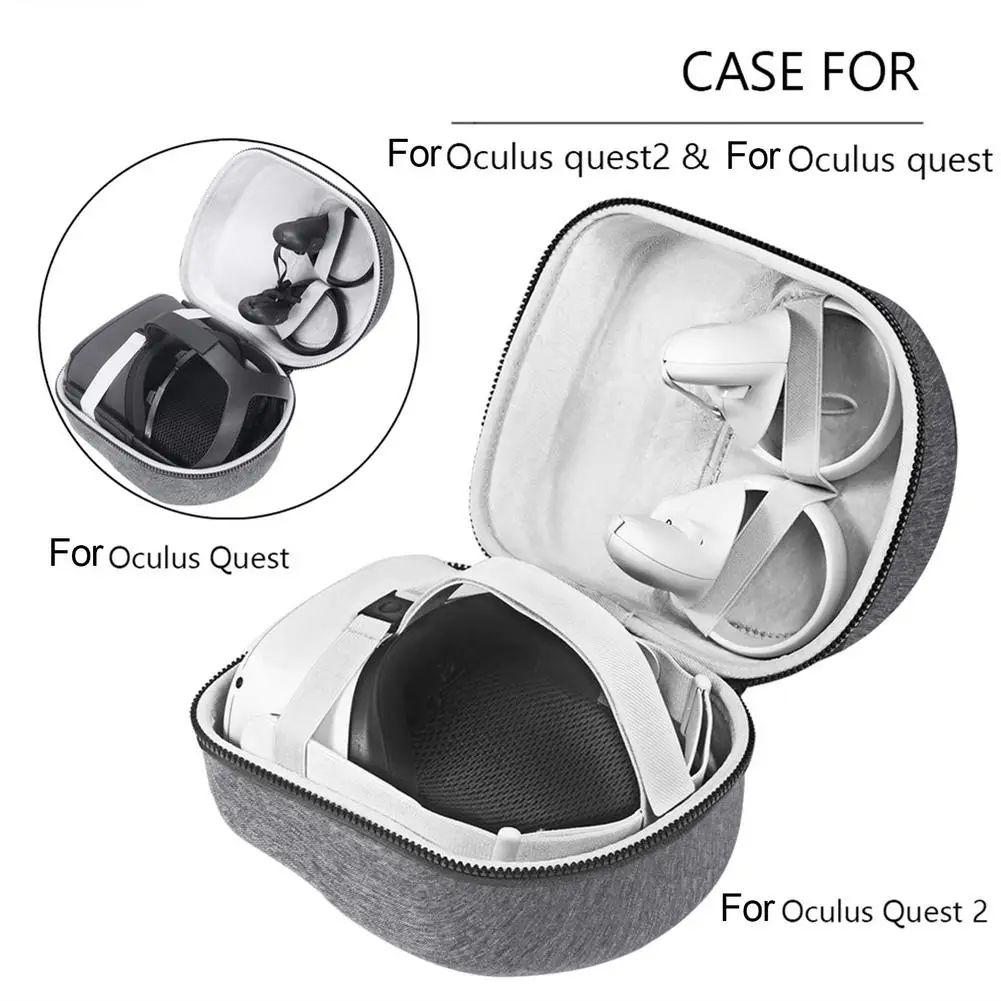 ompait Hard Travel Carrying case for Quest 2 VR Gaming Headset and Controllers Accessories EVA Waterproof Shockproof,VR Protective Storage Bag 