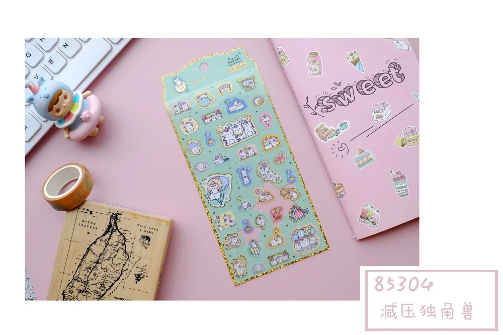 24 шт./лот Nekoni Kawaii маленькие животные позолота декоративные этикетки для скраббукинга палка Labell дневник Канцелярские Стикеры для альбомов - Цвет: 04