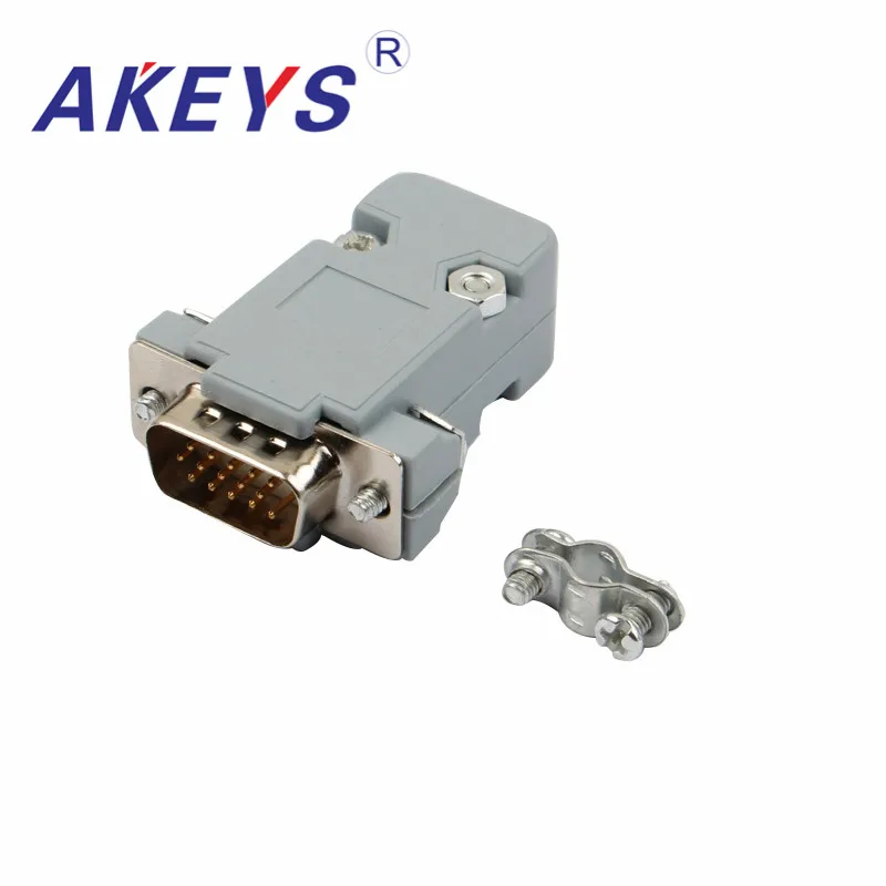 10 PCS VGA Interface DB15 Pin Three Rows White Core Male Adapter Gray Plastic Shell | Обустройство дома