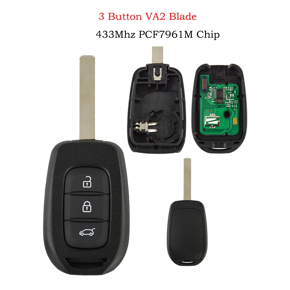 Дистанционный ключ OkeyTech для Renault Megane 2 Captur Duster Clio модус Логан 2/3 Кнопка 4A PCF7961M чип для ключей карта для программиста