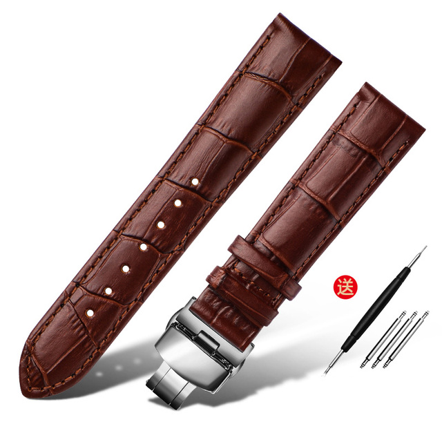 Layer Leather watch strap for Seiko tissot watchband 14 16 19 18mm 20mm 21m 22mm 23mm watch band Wrist Belt Bracelet + Tool