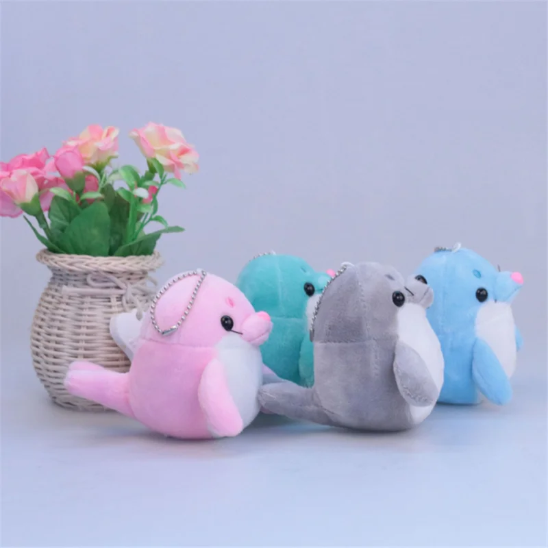 HANDANWEIRAN 1PCS creative 10cm sea lion plush toy cute PP cotton decorative pendant for boys and 5