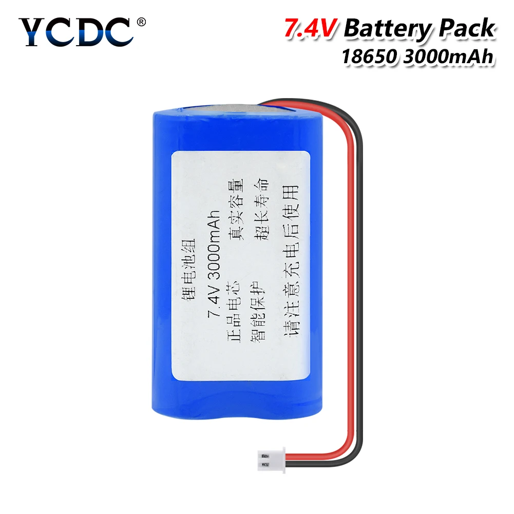 

7.4v 3000mAh Bms Protected Lithium Ion 18650 Battery Pack (2pcs 18650 Li Ion Batteries) For Emergency Lighting Remote Control