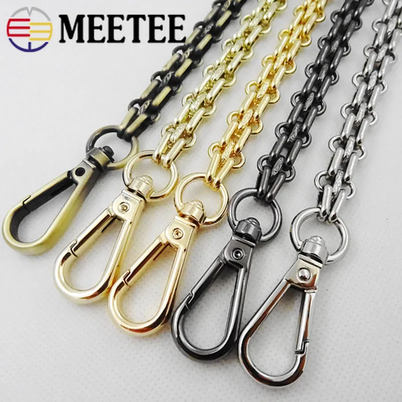 Meetee металлическая цепь шириной 40/60/80/100/120/140 см 12 мм вертлюжная застежка крючки для