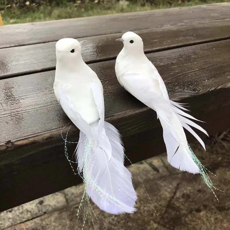 White Doves Decoration with Metal Clip Jourad Artificial Birds Clip Arts and Crafts Birds Clip for Christmas Tree Ornament Decorations 12 Pcs Artificial Simulation Foam White Christmas Birds 