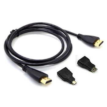 

New 3 in 1 HDMI to Mini & Micro HDMI V1.4 Converter Adapter Cable Black, 2M