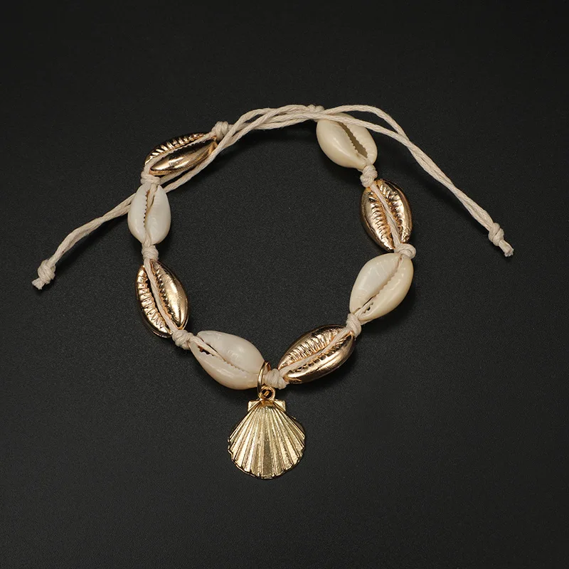 Foot Jewelry Vintage Antique Gold Color Anklet Women Conch Shell Sequins Beads Geometric Bracelet Charm Bohemian Ankle Bracelet Foot Jewelry Vintage Antique Gold Color Anklet Women Conch Shell Sequins Beads Geometric Bracelet Charm Bohemian Ankle Bracelet