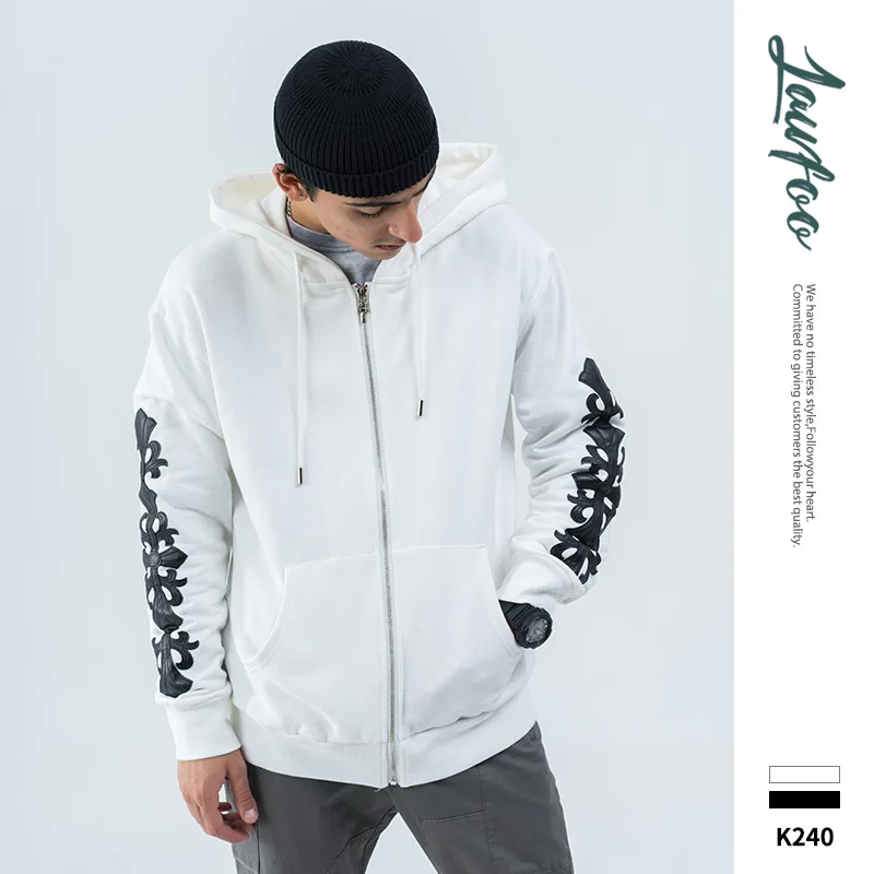 

Lawfoo Men's Wear Popular Brand Autumn And Winter New Products CH Hide Substance Cross Online Celebrity Couples Hoodie Card