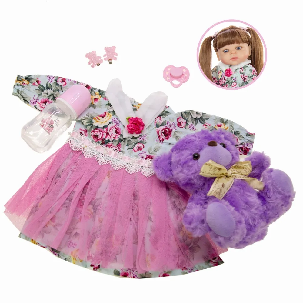 Bebe reborn для маленьких девочек, полностью силиконовые куклы reborn, 22 дюйма, 55 см, длинные волосы, реборн для младенцев, живая кукла, игрушки playmate