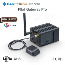 Rak7243 piloto gateway pro raspberry pi 3b + sx1301 módulo de lorawan interior com rak2245 lora concentrador gps antena dissipador calor