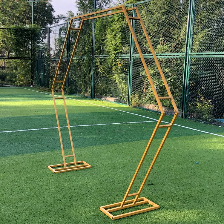 JAROWN Wedding props double pole hexagonal  wrought iron arch flower stand wedding background frame decor shelf home birthday party supplies (19)