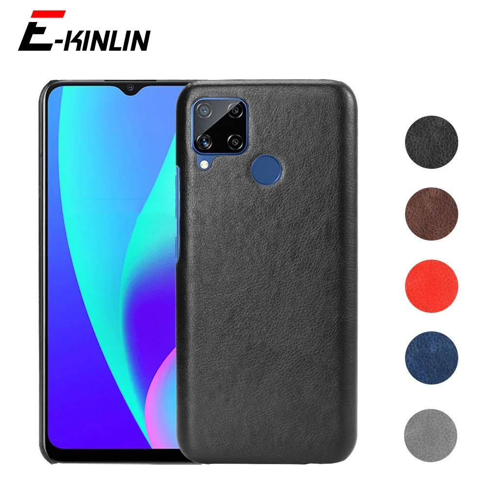 Роскошный кожаный чехол для телефона OPPO Realme C2 C3 C11 C12 C15 Global Ultra тонкий пластиковый