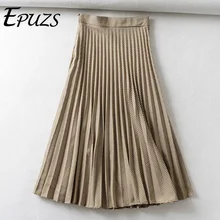 Зимние клетчатые юбки с высокой талией, женские плиссированные юбки для лыжников, элегантные Шикарные Длинные юбки для офиса в Корейском стиле, faldas mujer