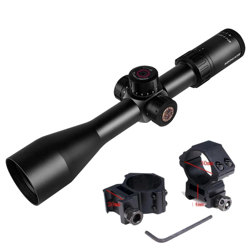 Long Range WESTHUNTER WT-L 3-15X50SF Hunting Scope High Precise Optics Sights Glass Etched Reticle Airsoft Rifle Scope - Color: low 20mm mount
