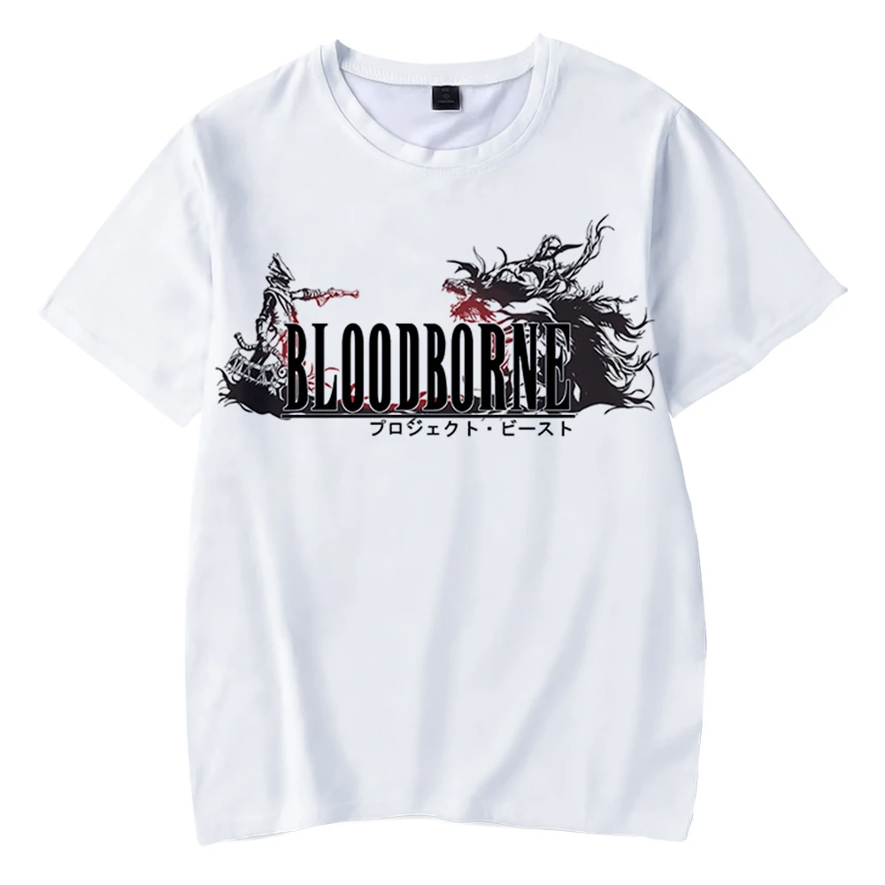 Unisex Bloodborne 3D O-Neck manga curta camiseta,