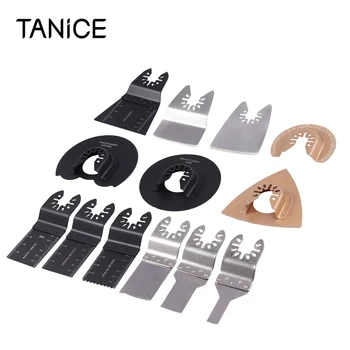 

TANiCE 13 Pcs High Quality Multi Tool TRADE Blade Set Dewalt Stanley Worx F30 Oscillating Antler Blades Case Set