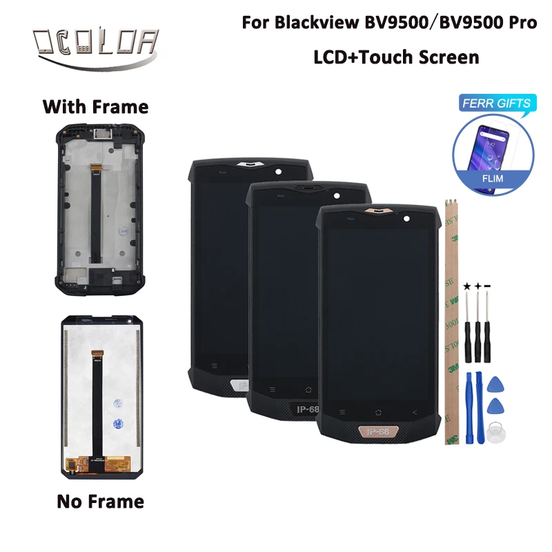 

ocolor For Blackview BV9500 Pro LCD Display and Touch Screen 5.7'' With Frame With Tools + Film For Blackview BV9500 Phone
