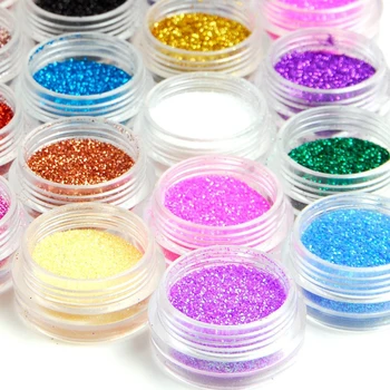 

Holographic Powder on Nails Laser Silver Glitter Chrome Nail Powder DIP Shimmer Gel Polish Flakes for Manicure Pigme