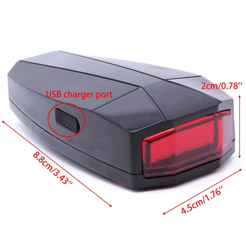 4 In 1 Anti-theft Bicycle Security Alarm Wireless Remote Control Alerter Taillights Lock Warner Waterproof Bike Lamp Accessorie