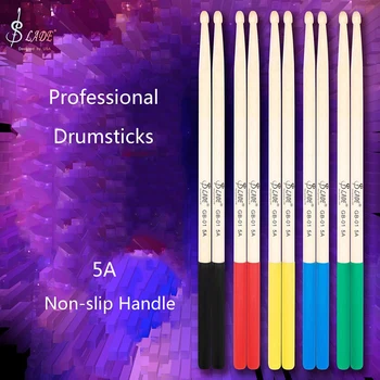 SLADE 1 Pair 5A Maple Drumsticks Professional Wooden Percussion Accessories 5 Colors Drum Mallets Musical Instrument Parts