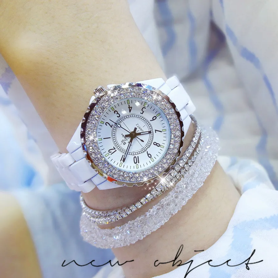 BS bee sister женские часы Роскошные наручные часы белая керамика модные женские кварцевые часы Reloj Mujer Feminino Relogio Saati