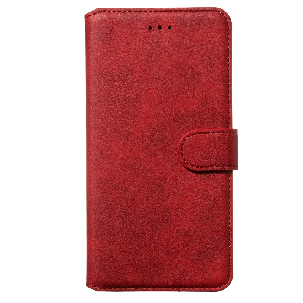 Для Huawei Y7 Y6 Y5 Honor 8A 8s P30 P20 Lite чехол классический из телячьей кожи PU кожаный кошелек флип-чехол защитный чехол-подставка - Цвет: Красный