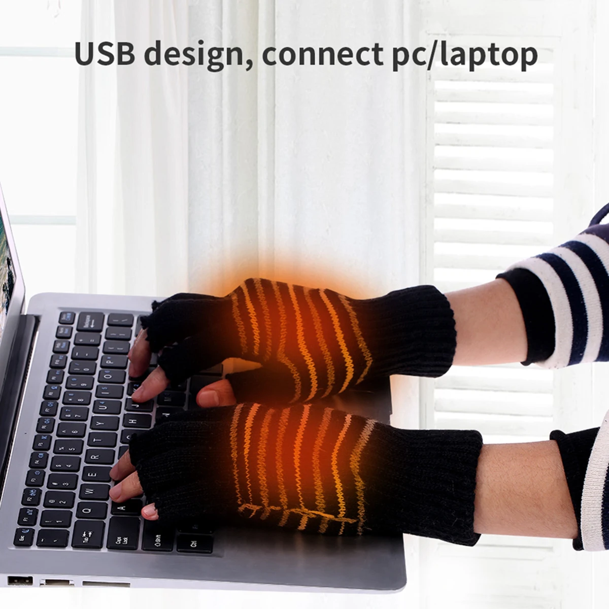 Горячая Распродажа перчаткосушитель с USB разъемом, зимняя теплая грелка для рук, электрическая теплая перчатка Половина пальцев, USB теплые перчатки, 1 пара